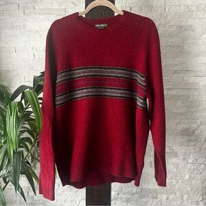 EDDIE BAUER Lambswool Y2K Vintage 90’s Men’s Stripe Colorblock Sweater Size L